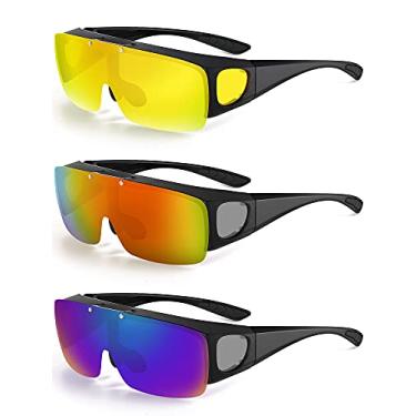 Imagem de Frienda 3 peças de óculos de sol esportivos polarizados para homens e mulheres, proteção UV, dirigir e pescar, Cores sortidas, general size