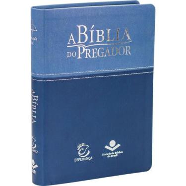 Imagem de A Bíblia Do Pregador - Arc - Luxo - Letra Normal - Capa Pu Azul Claro