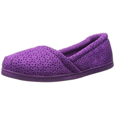 Imagem de Dearfoams Women's Perfed Microsuede Espadrille Flat, Purple Passion, Small/5-6 M US