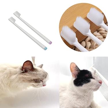 Imagem de Emmeliestella Escova de cabeça de gato, penteador, massageador de cabeça macia, cerdas de silicone, não machuca a pele facial, remove suavemente a descarga de olho de gato e manchas pretas, fácil de manusear e limpar e remover o cabelo, 2 peças