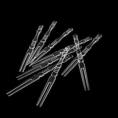 Imagem de Honbay 240 peças mini garfos de bolo de frutas plásticas descartáveis palitos de coquetel degustação garfos de aperitivos para festa em bar