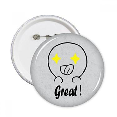 Imagem de Ótimo preto bonito bate-papo padrão feliz alfinetes redondos crachá botão decoração acessório 5 peças