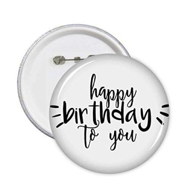 Imagem de Decoração de roupas redondas Happy Birthday Celebrate Quote Pins Badge Button 5 peças