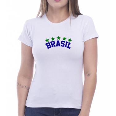 Imagem de Camiseta Baby Look T-Shirt Brasil Copa Do Mundo Futebol Torcida - All