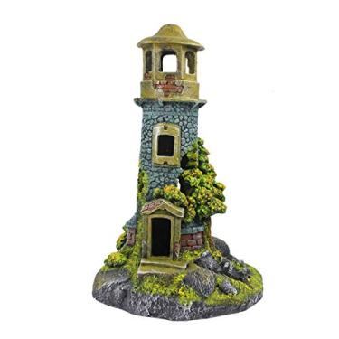 Imagem de Toca Enfeite em Resina Farol Ruína Para Decoração De Terrários