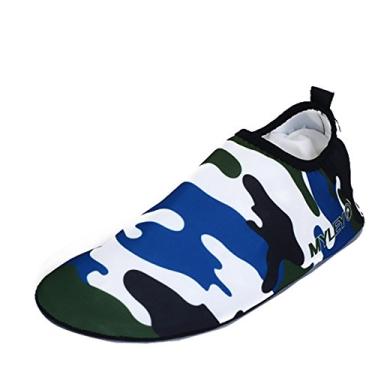 Imagem de Meias aquáticas para corrida e esportes aquáticos, praia, ioga, piscina, academia, camuflagem, Azul, 10.5-11.5