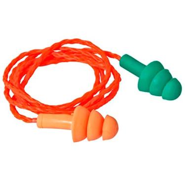 Imagem de Protetor Auricular Bicolor Tipo Plug de Silicone com Cordão em Algodão-PROTEPLUS-PPA04