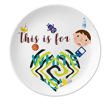 Imagem de Prato de porcelana branco Night Line espaçamento jantar redondo menino homem