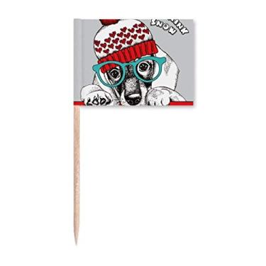 Imagem de Roupas de cachorro adoráveis, ilustração em aquarela, bandeiras de palito, marcador, enfeite de festa