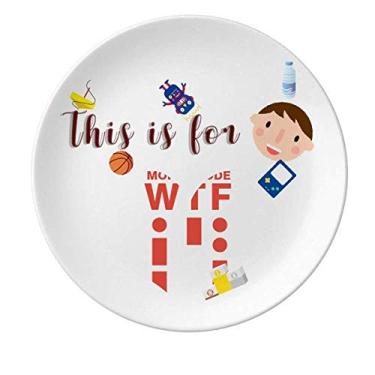 Imagem de How Expression Morse Code Lines Placa de Porcelana Prato de Jantar Redondo Prato Menino Homem