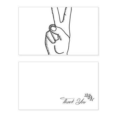 Imagem de Victory Gesture Line Padrão de desenho Cartão de agradecimento Papel de aniversário Saudações Casamento Apreciação