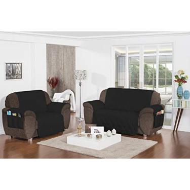 Imagem de Protetor de Sofá Smaniotto 2 Peças Mellindre Preto Grande