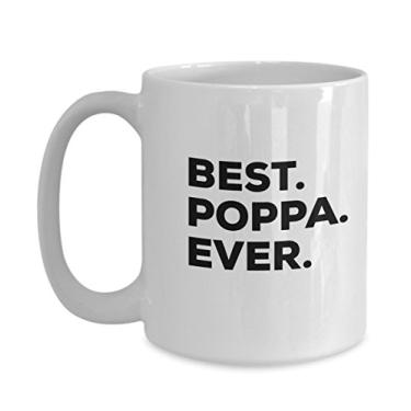 Imagem de Caneca Poppa – Melhor xícara de café Poppa Ever – Presentes de bebês crianças adultos netos – Para uma ideia de presente inovadora (Poppa, 425 g)