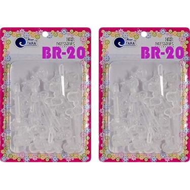 Imagem de Barretas de cabelo de laço de plástico Tara para meninas, dobradiça própria, pacote com 2, BR20