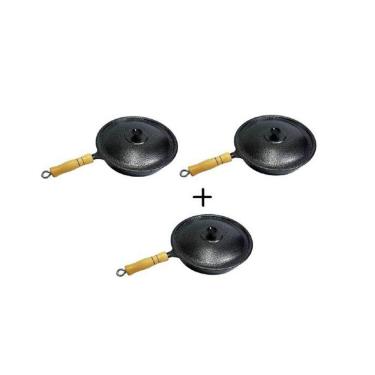 Imagem de Jogo 03 Frigideiras de Cabo Craqueadas Restaurante 20 a 24