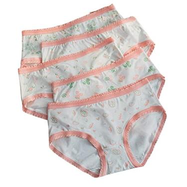 Imagem de SINMIUANIME Women's Panties Anime Print Underwear Breathable Cotton Brief Sexy Cosplay Lingerie 5-Pack (Flower modal, XL)