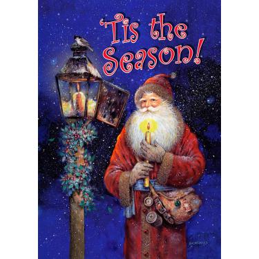Imagem de Toland Home Garden 1112256 poste de lâmpada Papai Noel 32,5 x 45,7 cm, bandeira de jardim (31,7 x 45,7 cm), multi