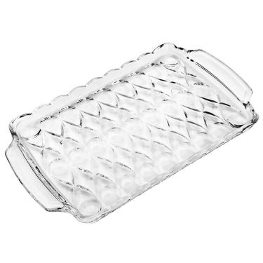 Imagem de Bandeja Retangular Wolff Mesa com Alça em Cristal 35 cm