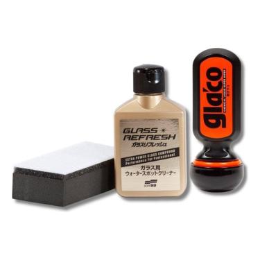 Imagem de Removedor de Manchas Soft 99 Para Vidros Glass Refresh + Cristalizador de Vidros Ultra Glaco Fusso
