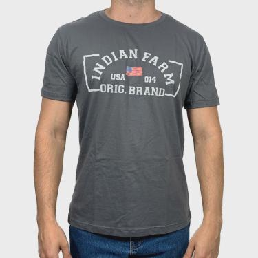 Imagem de Camiseta Country Masculina Usa Cinza Indian Farm