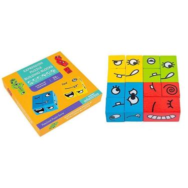 Imagem de Funny Expression Puzzle Blocos de Construção Coloridos Brinquedos Educativos Montessori