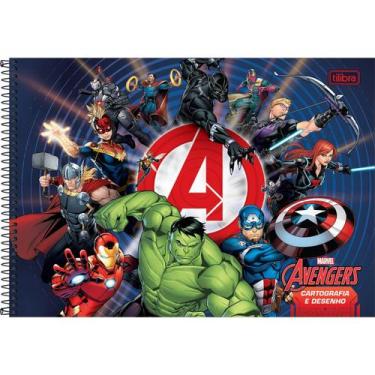 Imagem de Caderno De Desenho E Cartografia Avengers (Vingadores) 80 Folhas - Til