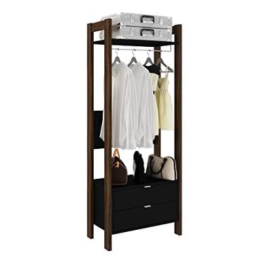 Imagem de Armário Closet com 2 Gavetas Multimóveis Cr35001 Preto/nogal