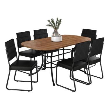 Imagem de Conjunto Sala de Jantar com Mesa e 6 Cadeiras Fenix Carraro