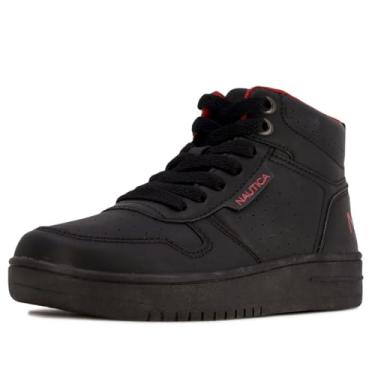 Imagem de Nautica Boys High-Top Sneakers Lace-Up Trainers Basketball Style Shoes-Oakford Youth-Black Mono-1