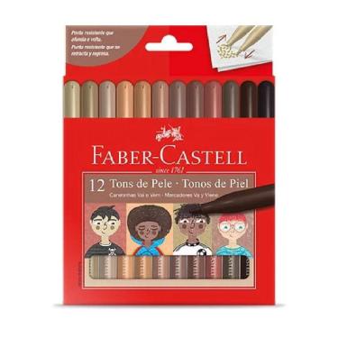Imagem de Caneta Hidrográfica Vai/Vem Tons De Pele C/12- Faber-Castell