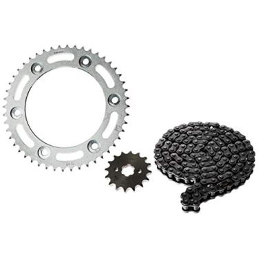 Imagem de Kit Nxr 160 Bros (15 , 18) / Xre 190 (16 , 17) 48Z X 16Z Com Corrente 428H X 128L , Titanium (1045) , Riffel