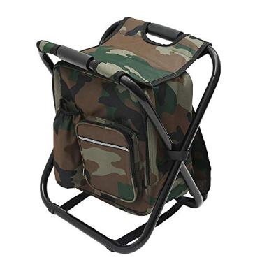 Imagem de Mochila para adultos, mochila portátil para acampamento, caça, pesca, combinação de assento, bolsa dobrável para cadeira com bolsa térmica, banqueta de pesca à prova d'água, bolsa dobrável para