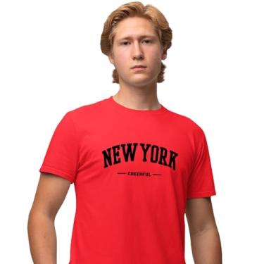 Imagem de Camisa Camiseta Genuine Grit Masculina Estampada Algodão 30.1 New York - G - Vermelho