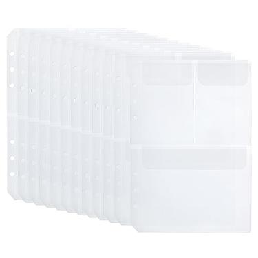 Imagem de PATIKIL Pasta A5 com 3 bolsos, 12 pacotes de PVC com zíper de 6 furos, pastas para documentos, à prova d'água, armazenamento de arquivamento, sacos de folhas soltas para fichário de 6 anéis,