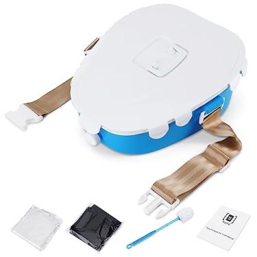 Imagem de YQJ Urinol de vaso sanitário portátil de emergência para carro, penico portátil para adultos/crianças/mulher/velho, para acampamento, viagem de carro, engarrafamento (azul)