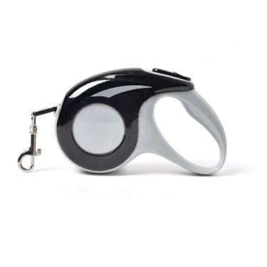 Imagem de Coleira Guia Retrátil Passeio Pet Cachorro E Gato 3 Metros (Preto)