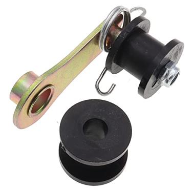 Imagem de LIEAOKES Guia de tensor de corrente ajustador de tensão deslizante de rolo com suporte de polia mola de clipe de porca para mini bicicleta 50cc 70cc 110cc 125CC Dirt Pit (preto)