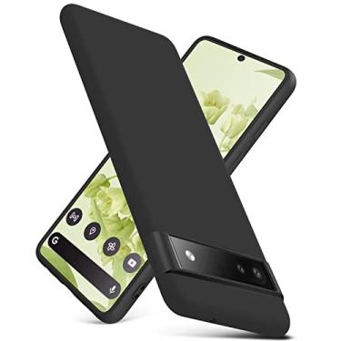 Imagem de YSLBWLE Capa compatível com Google Pixel 6a, capa fina de silicone líquido, à prova de choque, capa de telefone fina para Google Pixel 6a, capa protetora de câmera de corpo inteiro - preta 4-Pixel