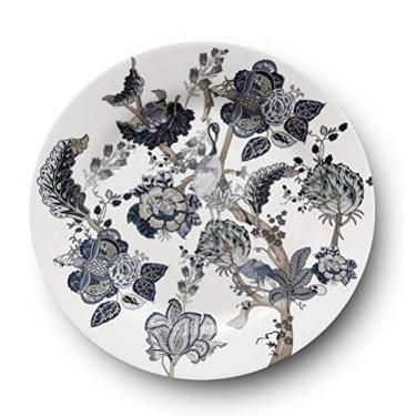 Imagem de BOWLA Conjunto de pratos de jantar de melamina - Conjunto de 6, pratos internos ou externos (conjunto de 28 cm - conjunto de 6 peças, Toile de Jouy)