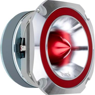 Imagem de Audiopipe Super Tweeter resistente (ATR-4053-RED), 400 watts, moldura de alumínio fundido, vermelho doce, faixa de corte cromado diamante, bobina de voz Kapton de 3,8 cm, 4-8 Ohms