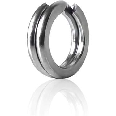 Imagem de Vinfutin 100 peças/caixa anéis divididos de aço inoxidável, conector de isca de laço duplo, botões giratórios de pesca de alta resistência, anéis divididos planos, hiperfio, equipamento de pesca de 18