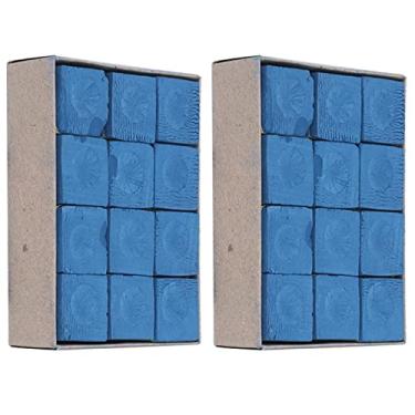 Imagem de 24 peças de giz de sinuca, giz antiderrapante para taco de bilhar, acessórios de ponta para taco de bilhar, bares domésticos, torneios, jogos, presentes de mesa (Azul)