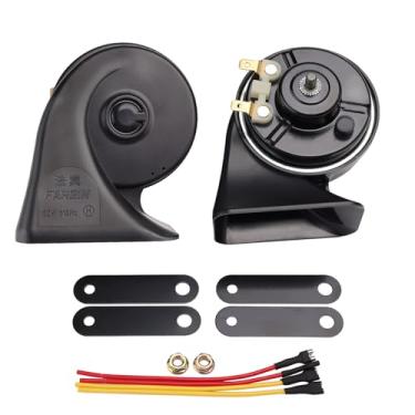 Imagem de AOLIHAN Kit de substituição universal de buzina de carro para carro, motocicleta, caminhão, barco - buzina dupla à prova d'água alta de 12 V, buzina de ar de caracol elétrico super alto (buzina de