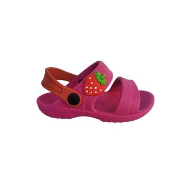 Imagem de Sandália Papete Chinelo Feminina Infantil Babuche Menina Primavera Morango Sereia (Sandália Papete Chinelo Feminina Infantil Pink Morango, BR, Criança de 1 a 3 anos, Numérico, 21)