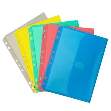 Imagem de C-Line Mini bolso para fichário de poliéster super pesado, 14 x 21,5 cm, perfurado com 7 furos, 1 bolso, a cor pode variar (08730)