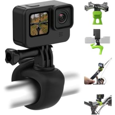 Imagem de TELESIN Suporte Flexível para Câmera 360, Compatível com GoPro Hero 13/12/11/10/9, Insta360, DJI Action 3/4, Osmo Pocket, Acessórios para Motocicleta, Bicicleta, Guidão, Barra de Rolagem