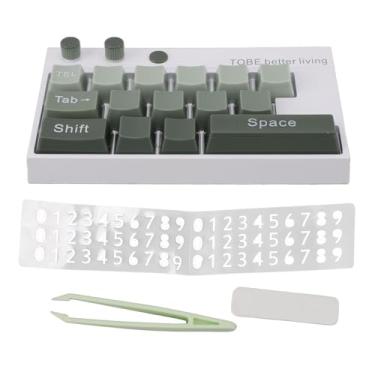 Imagem de Ornamentos de Teclado Mecânico, Teclado de Computador 3D DIY de Cor Vibrante Bonito Com Adesivos Numéricos para Desktop de Escritório Doméstico (GREEN)