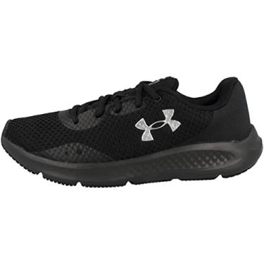Imagem de Under Armour Charged Pursuit 3 Tênis de corrida feminino, (003) Preto/Preto/Prata Metálica, 40