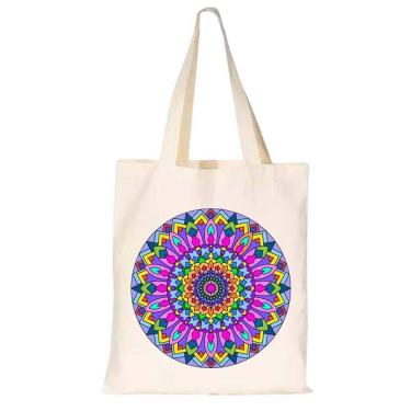 Imagem de Sacola Ecologica Otima Para Feira Mercadao Estampa Mandala Mistica Yoga Alça Fixa de Ombro