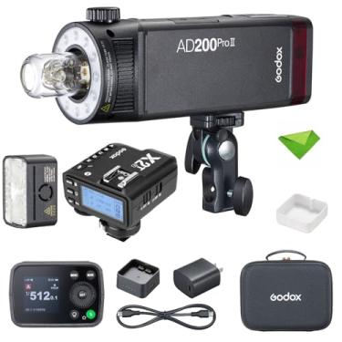 Imagem de GODOX AD200 Pro II AD200Pro II 200Ws 2.4G TTL Flash + Godox X2T-F Flash Trigger para Fuji Fujifilm, 0.01-1.8s Reciclagem Bi-Color LED Modelagem Pocket Monolight para Câmeras DSLR